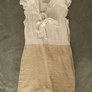 Classy white and tan dress